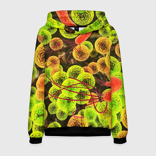 Мужская толстовка Вирусы текстура / 3D-Черный – фото 1