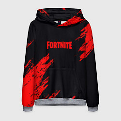 Толстовка-худи мужская Fortnite красные краски лого, цвет: 3D-меланж