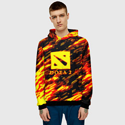 Толстовка-худи мужская DOTA2 огенный стиль текстура, цвет: 3D-черный — фото 2