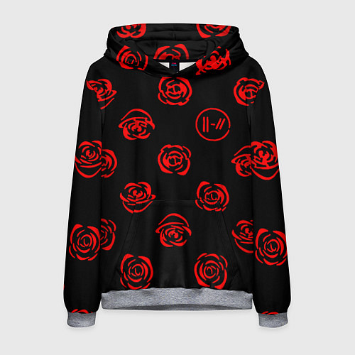 Мужская толстовка Twenty one pilots rose pattern / 3D-Меланж – фото 1