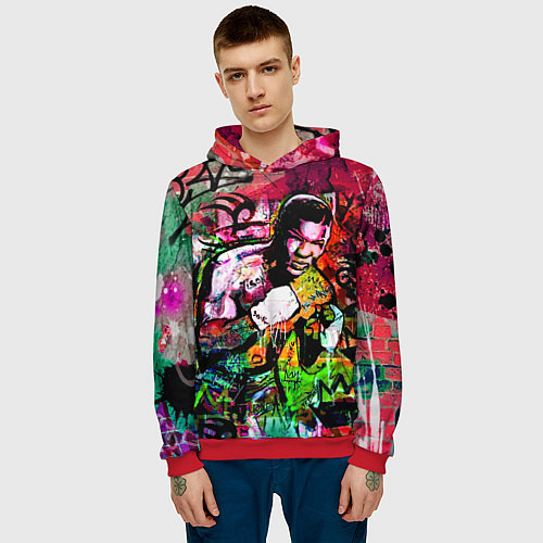 Мужская толстовка Майк Тайсон граффити / 3D-Красный – фото 3