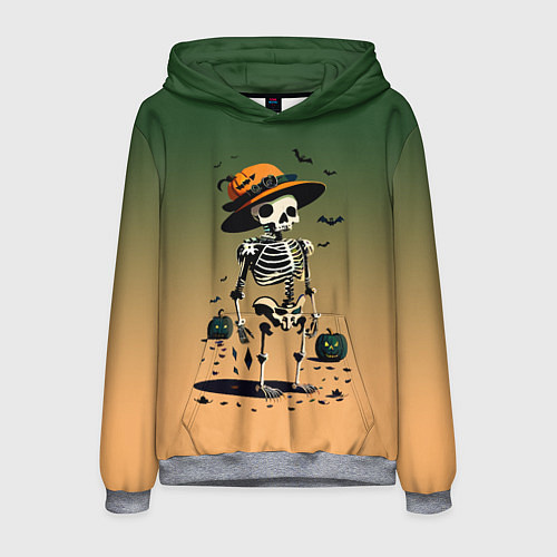 Мужская толстовка Funny skeleton - ai art fantasy / 3D-Меланж – фото 1