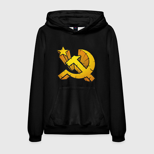 Мужская толстовка СССР серп и молот лого / 3D-Черный – фото 1