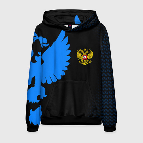 Мужская толстовка Герб РФ синий / 3D-Черный – фото 1
