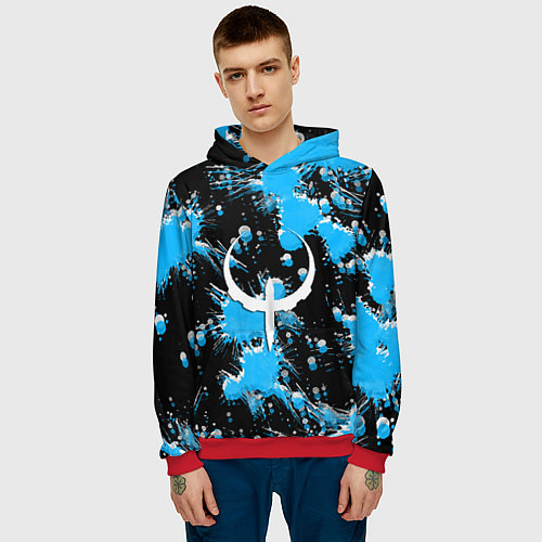 Мужская толстовка Quake краски текстура / 3D-Красный – фото 3