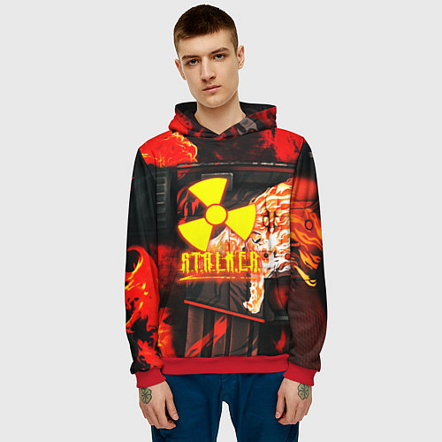 Мужская толстовка Stalker howl / 3D-Красный – фото 3