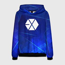 Толстовка-худи мужская Exo blue poly, цвет: 3D-черный