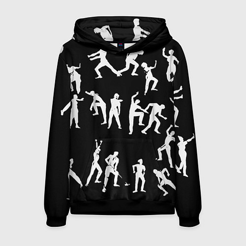 Мужская толстовка Silhouettes of moving people / 3D-Черный – фото 1