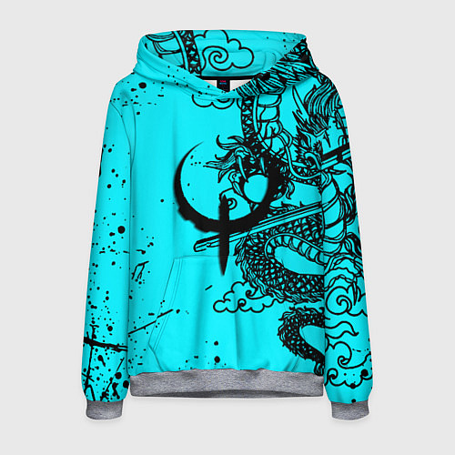 Мужская толстовка Quake текстура дракон / 3D-Меланж – фото 1