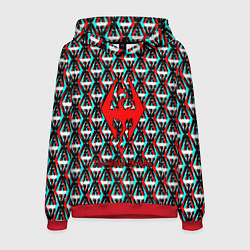 Толстовка-худи мужская The Elder Scrolls glitch pattern, цвет: 3D-красный