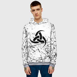 Толстовка-худи мужская Символика славянская текстура, цвет: 3D-меланж — фото 2