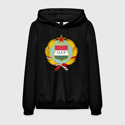 Толстовка-худи мужская СССР лого стиль прошлого, цвет: 3D-черный