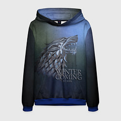 Толстовка-худи мужская Игра престолов зима близко, цвет: 3D-синий