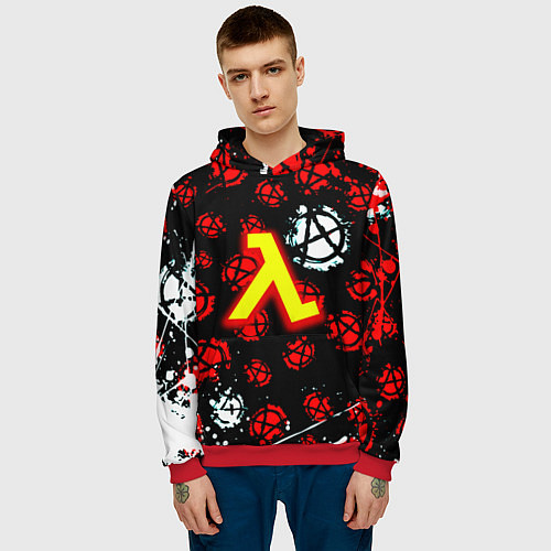 Мужская толстовка Half life anarhy / 3D-Красный – фото 3