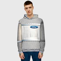 Толстовка-худи мужская FORD metal steel auto, цвет: 3D-меланж — фото 2