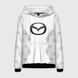 Толстовка-худи мужская Mazda white poly, цвет: 3D-черный