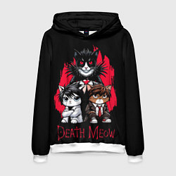 Толстовка-худи мужская Death meow cats, цвет: 3D-белый