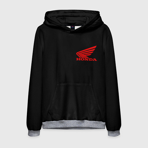 Мужская толстовка Honda red logo auto steel / 3D-Меланж – фото 1