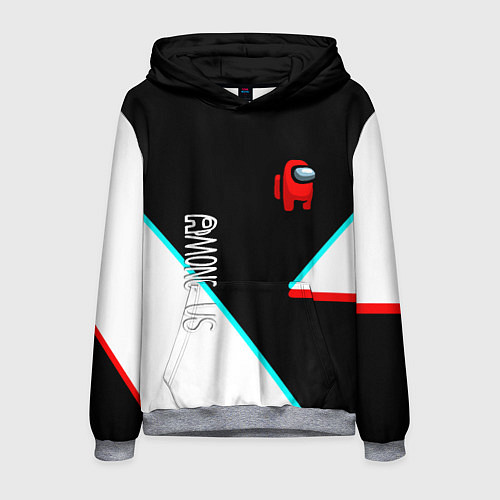 Мужская толстовка Among us geometry steel glitch / 3D-Меланж – фото 1