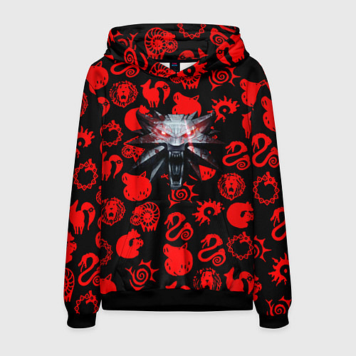 Мужская толстовка The Witcher anime pattern / 3D-Черный – фото 1