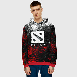 Толстовка-худи мужская Dota2 брызги красок, цвет: 3D-красный — фото 2
