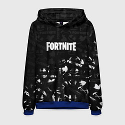 Толстовка-худи мужская Fortnite pattern black, цвет: 3D-синий