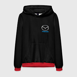 Толстовка-худи мужская Mazda logo auto, цвет: 3D-красный