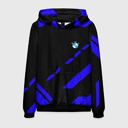 Толстовка-худи мужская BMW blue geometry, цвет: 3D-черный