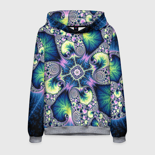 Мужская толстовка Оптический фрактал абстрактные узоры / 3D-Меланж – фото 1