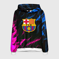 Толстовка-худи мужская Barcelona neon flame, цвет: 3D-белый