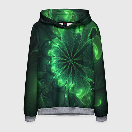 Мужская толстовка Оптический зелёный фрактал / 3D-Меланж – фото 1