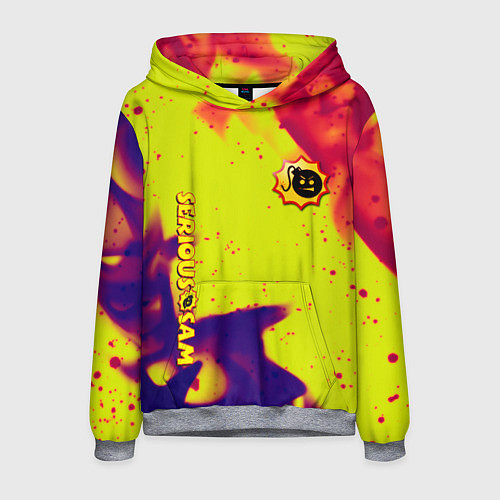 Мужская толстовка Serious Sam flame yellow / 3D-Меланж – фото 1