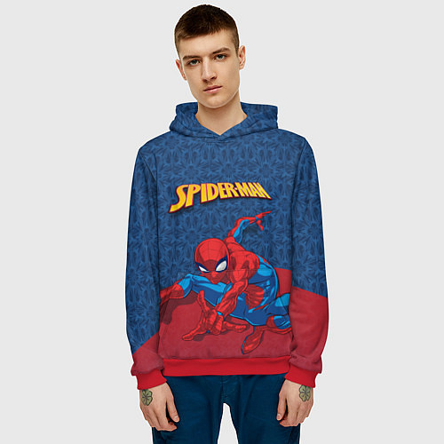 Мужская толстовка Прыжок Человека-паука / 3D-Красный – фото 3