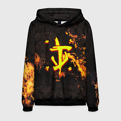 Толстовка-худи мужская Doom fire, цвет: 3D-черный