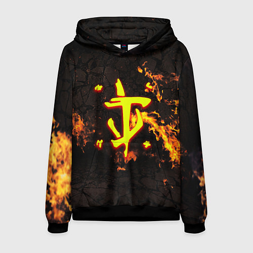 Мужская толстовка Doom fire / 3D-Черный – фото 1