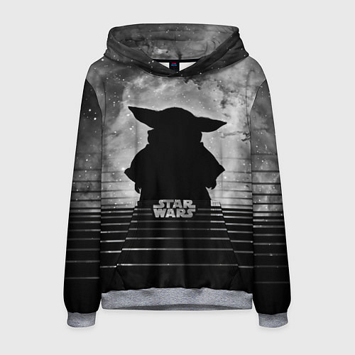 Мужская толстовка Звездное небо - Беби Йода / 3D-Меланж – фото 1