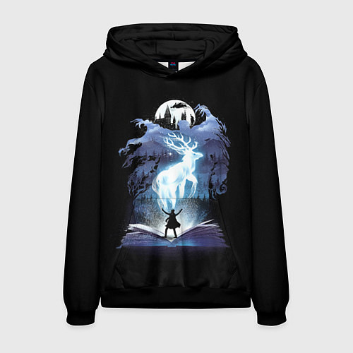 Мужская толстовка Harry Potter patronus and dementors / 3D-Черный – фото 1