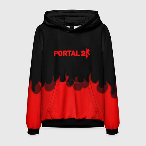 Мужская толстовка Portal fire abstraction / 3D-Черный – фото 1