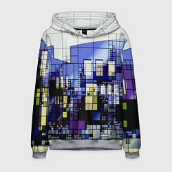 Толстовка-худи мужская Городской пейзаж, цвет: 3D-меланж