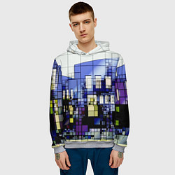 Толстовка-худи мужская Городской пейзаж, цвет: 3D-меланж — фото 2