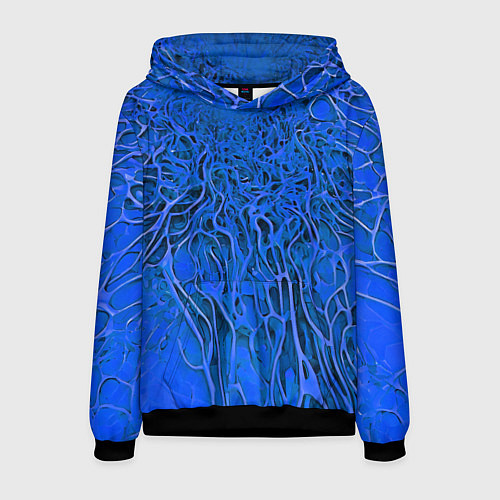 Мужская толстовка Синий симбионт абстракция / 3D-Черный – фото 1