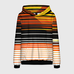 Толстовка-худи мужская Разноцветные вертикальные линии, цвет: 3D-черный