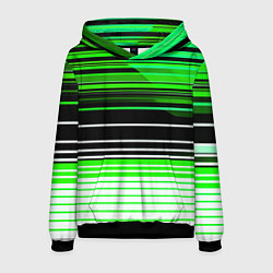 Толстовка-худи мужская Разноцветные вертикальные линии, цвет: 3D-черный