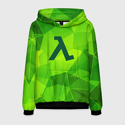 Толстовка-худи мужская Half-Life green poly, цвет: 3D-черный