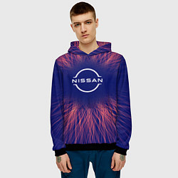 Толстовка-худи мужская Nissan red energy, цвет: 3D-черный — фото 2