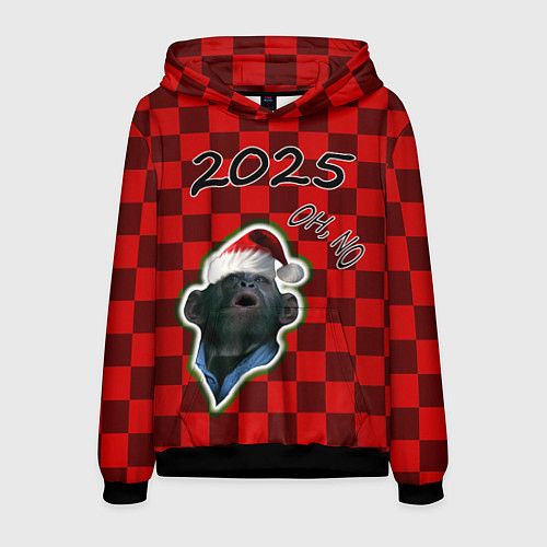 Мужская толстовка Новогодняя обезьяна oh, no / 3D-Черный – фото 1