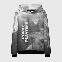 Толстовка-худи мужская Poppy Playtime - grey gradient вертикально, цвет: 3D-черный