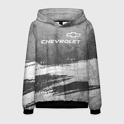Толстовка-худи мужская Chevrolet - grey gradient посередине, цвет: 3D-черный