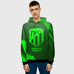 Толстовка-худи мужская Atletico Madrid - green gradient, цвет: 3D-черный — фото 2