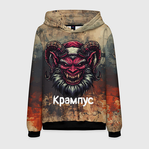 Мужская толстовка Рождественский Крампус / 3D-Черный – фото 1